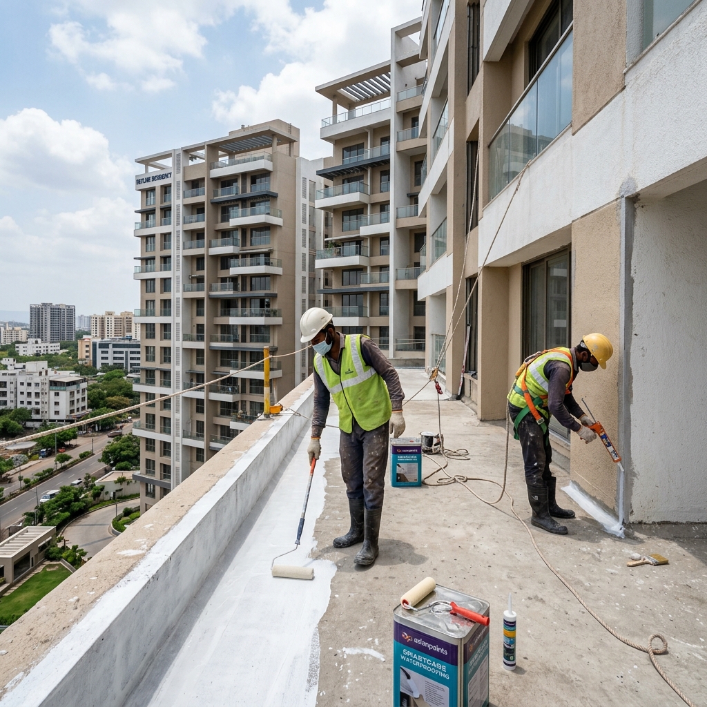 Residential apartment waterproofing by Indoguard Solutions